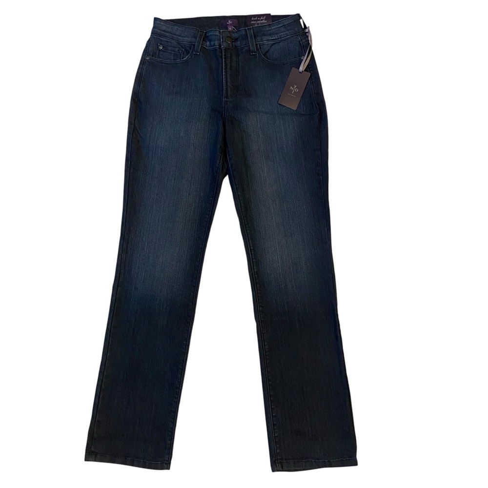 NYDJ Skinny Jeans Lift Tuck Technology Stretch Denim Dark Wash Crystals NWT 6
